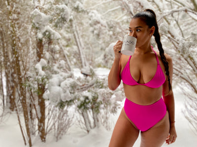 Why are women wearing bikinis in the snow?